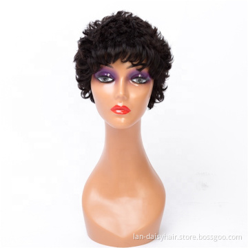 For Black Women Factory Price Short Curly Remy Brazilian Human Hair New Design Wigs